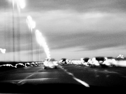 A highway at night